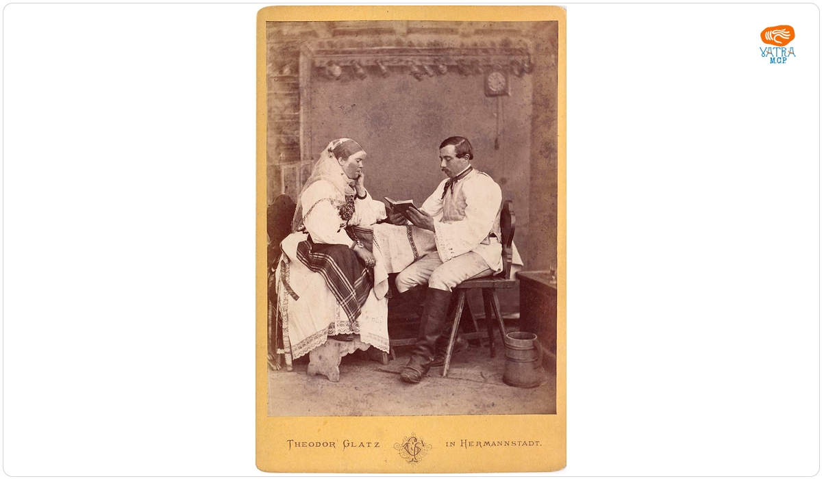 Theodor Glatz — Pereche de sași în costume de sărbătoare din localitatea Daia, județul Sibiu