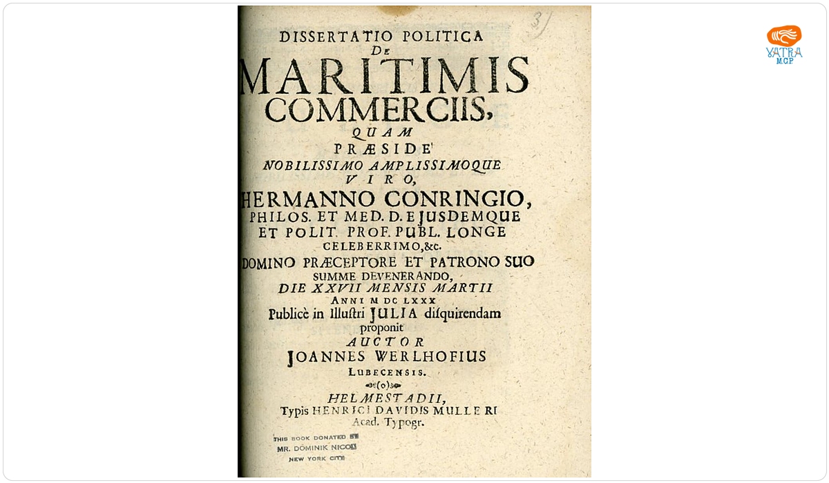 Johann Werlhof — Dissertatio politica de maritimis commerciis, quam praeside ...