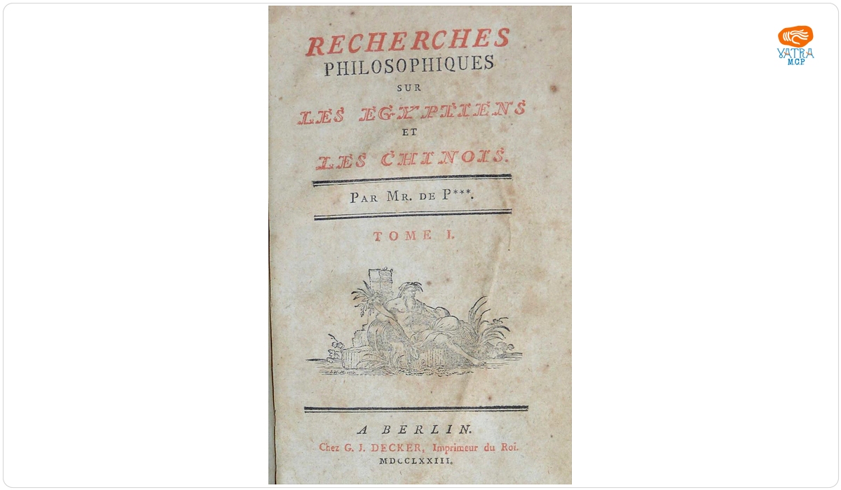 Cornelius Pauw — Recherches philosophiques sur les égyptiens et les chinois