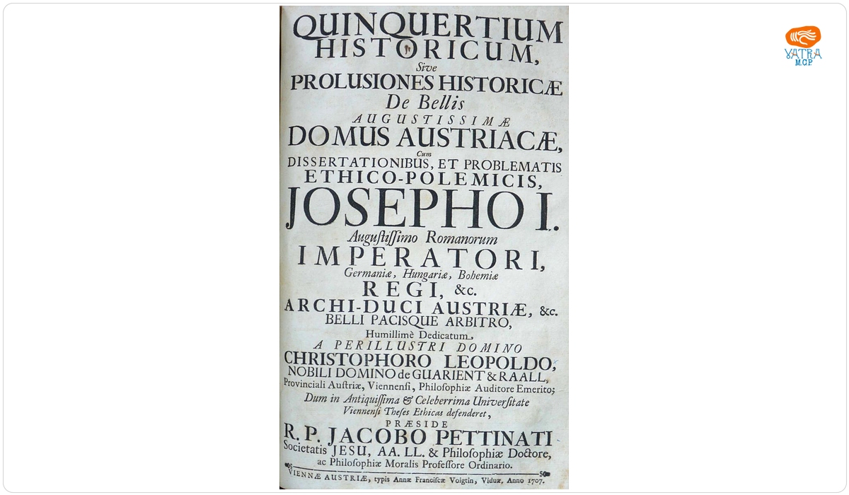 Jacobus Pettinati — Quinquertium historicum, Sive Prolusiones Historicae De Bellis Augustissimae Domus Austriacae