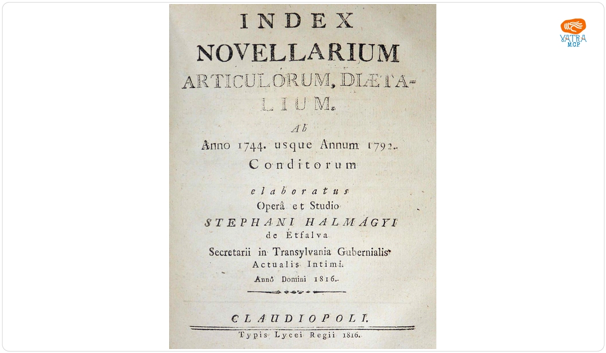 Halmágyi Istvan — Index novellarium articulorum, diaetalium ab anno 1744. usque annum 1792. conditorum elaboratus
