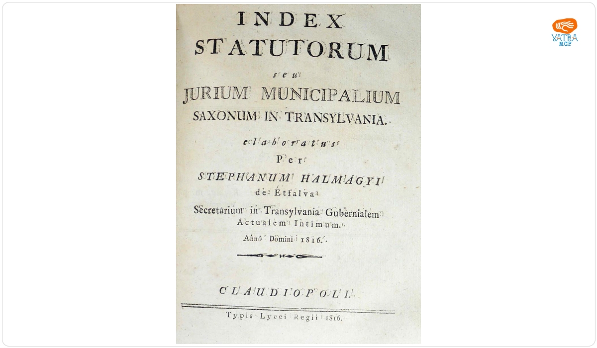 Index Statutorum seu Jurium Municipalium Saxonum in Transylvania