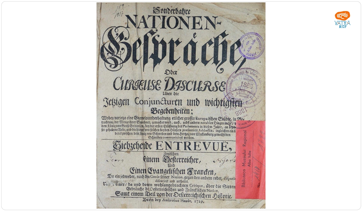 Sonderbahre Nationen-Gespräche, oder Curieuse Discurse, über die jetzigen Conjuncturen und wichtigsten Begebenheiten