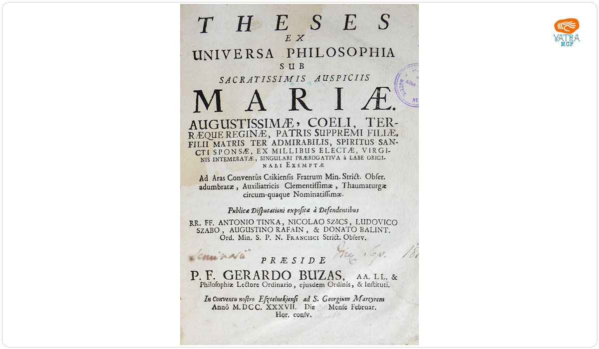 Theses ex universa philosophia sub sacratissimis auspiciis Mariae
