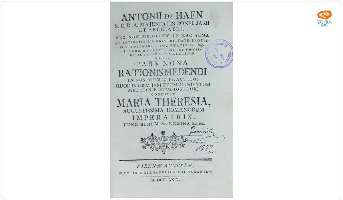 Antonii de Haen S. C. R. A. Majestatis Cosiliarii et archiatri … pars nona rationis medendi