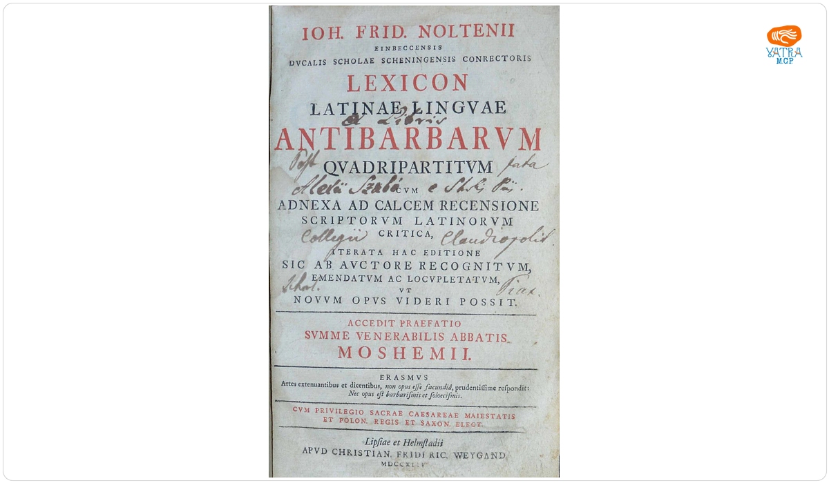 Ioh. Frid. Noltenii Lexicon Latinae linguae antibarbarum quadripartitum