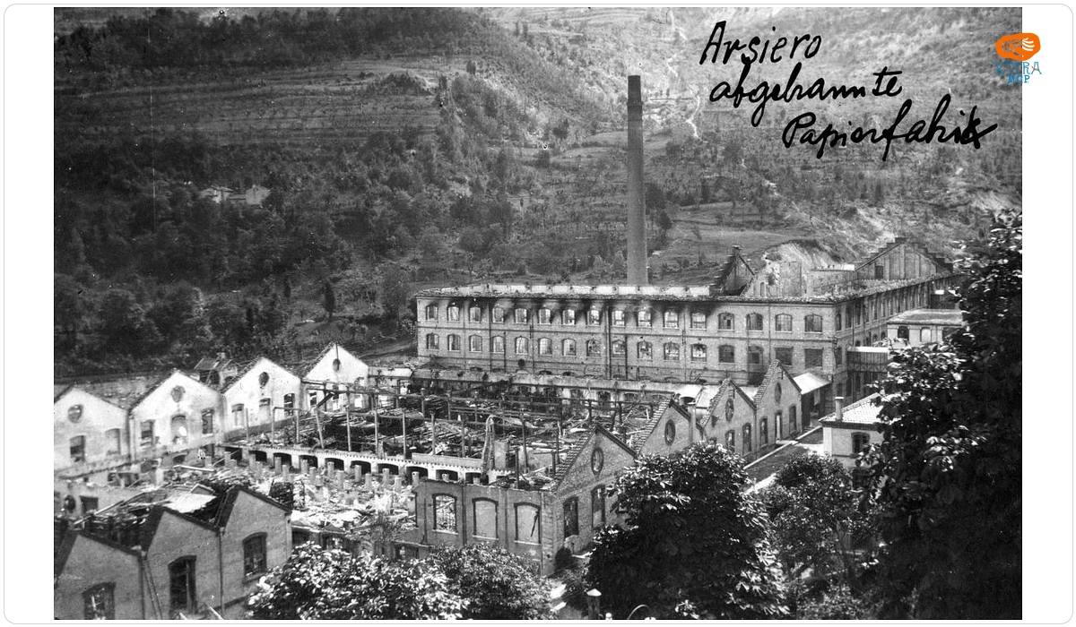 Arsiero, Italia, fabrica de hârtie incendiată
