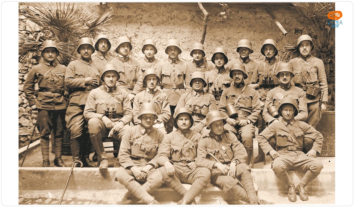 20 de Militari ai Regimetului 50 Infanterie din Alba Iulia pe frontul din Italia, 1917