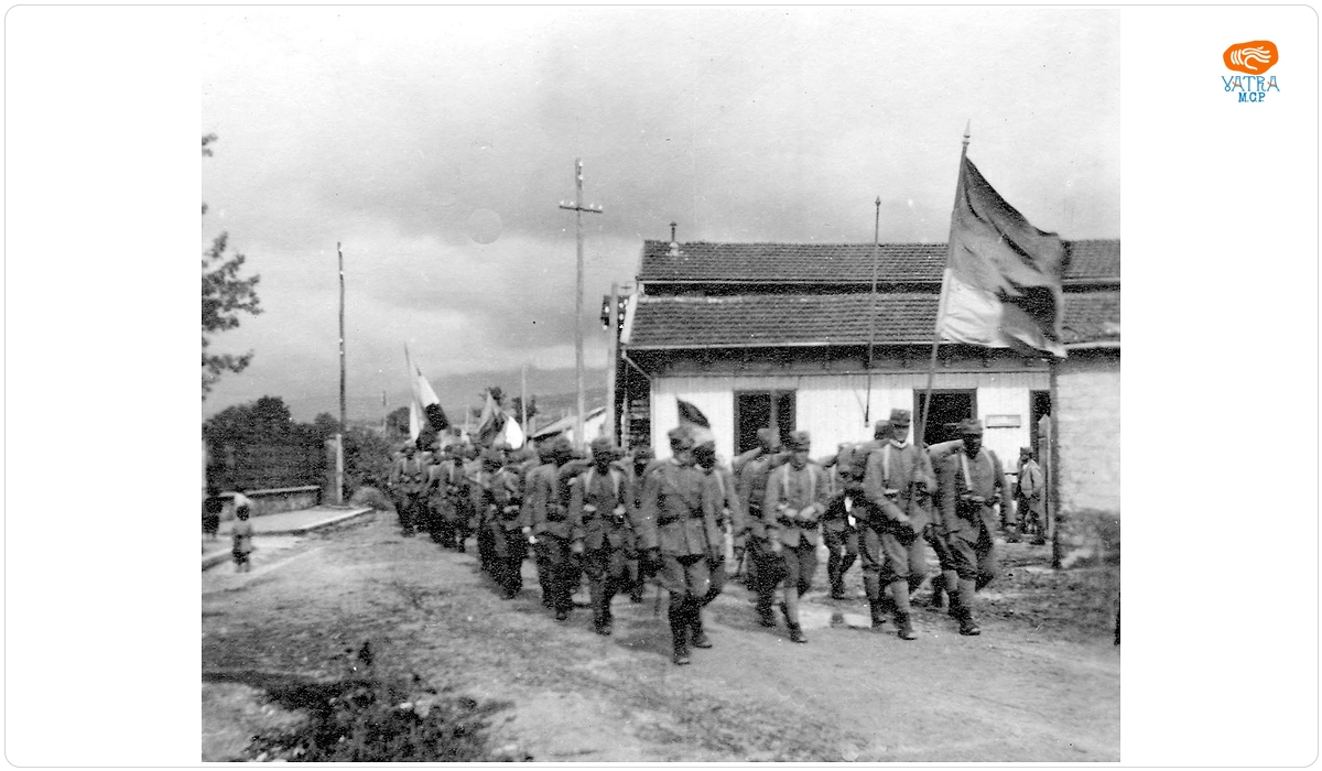 Plecarea în patrie a Batalionului 28 în frunte cu comandantul italian căpitanul Franchini (Avezzano, 24 nov. 1919)