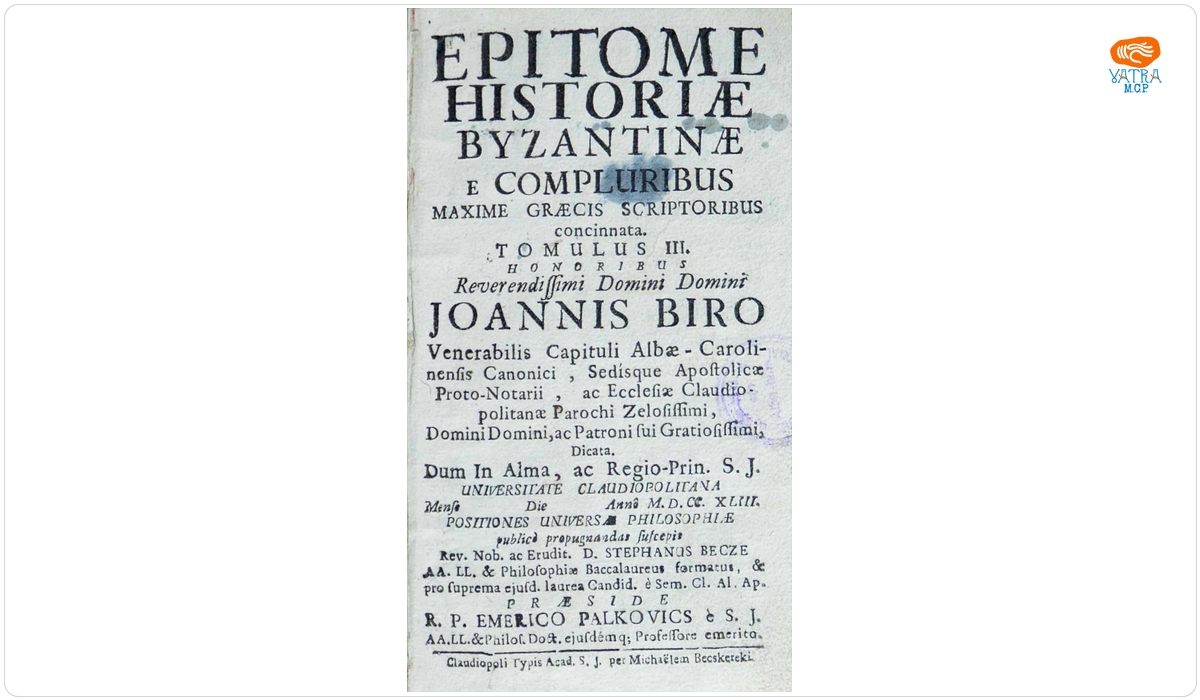 Stephan Becze — Epitome Historiae Byzantinae e compluribus maxime Graecis scriptoribus concinnata
