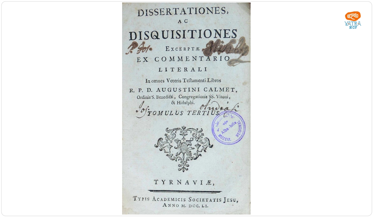 Augustin Calmet — Dissertationes ac Disquisitiones Excerptae ex Commentario Literali In omnes Veteris Testamenti Libros