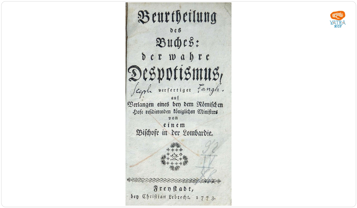 Beurtheilung des Büches: Der wahre Despotismus
