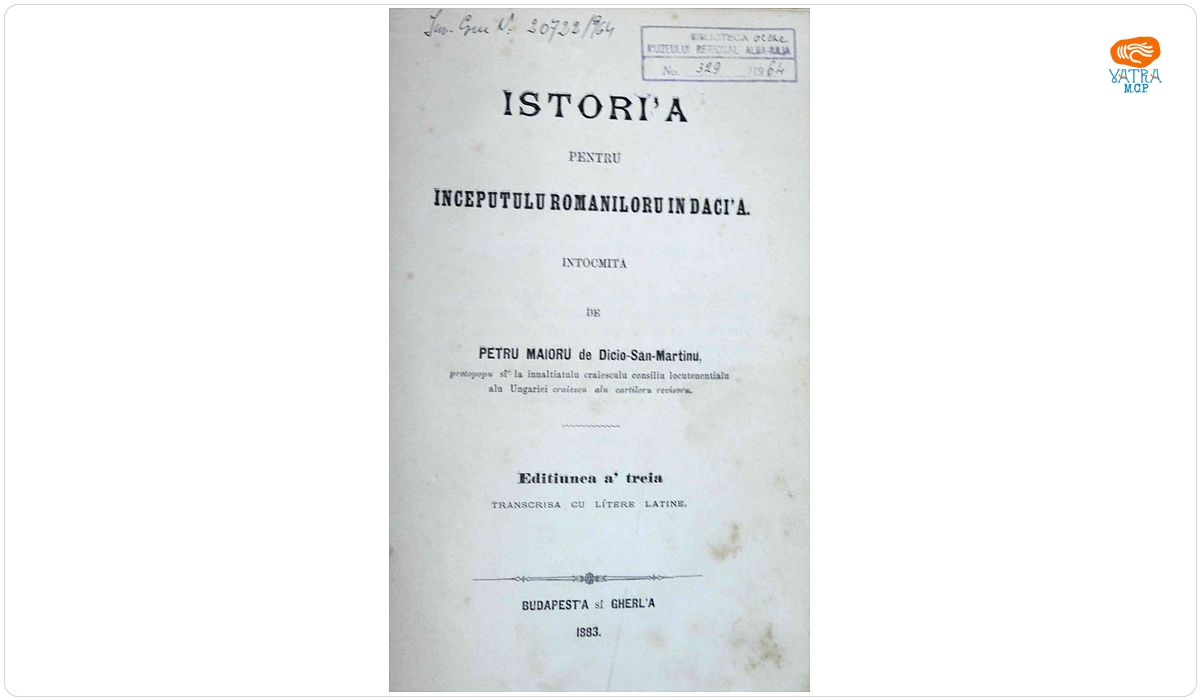 Petru Maior — Istoria pentru începutulu româniloru în Dacia