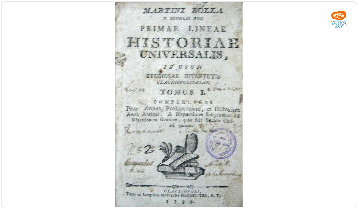 Bola, Martinus, autor — Martini Bola e Scholis Piis Prima Lineae Historiae Universalis