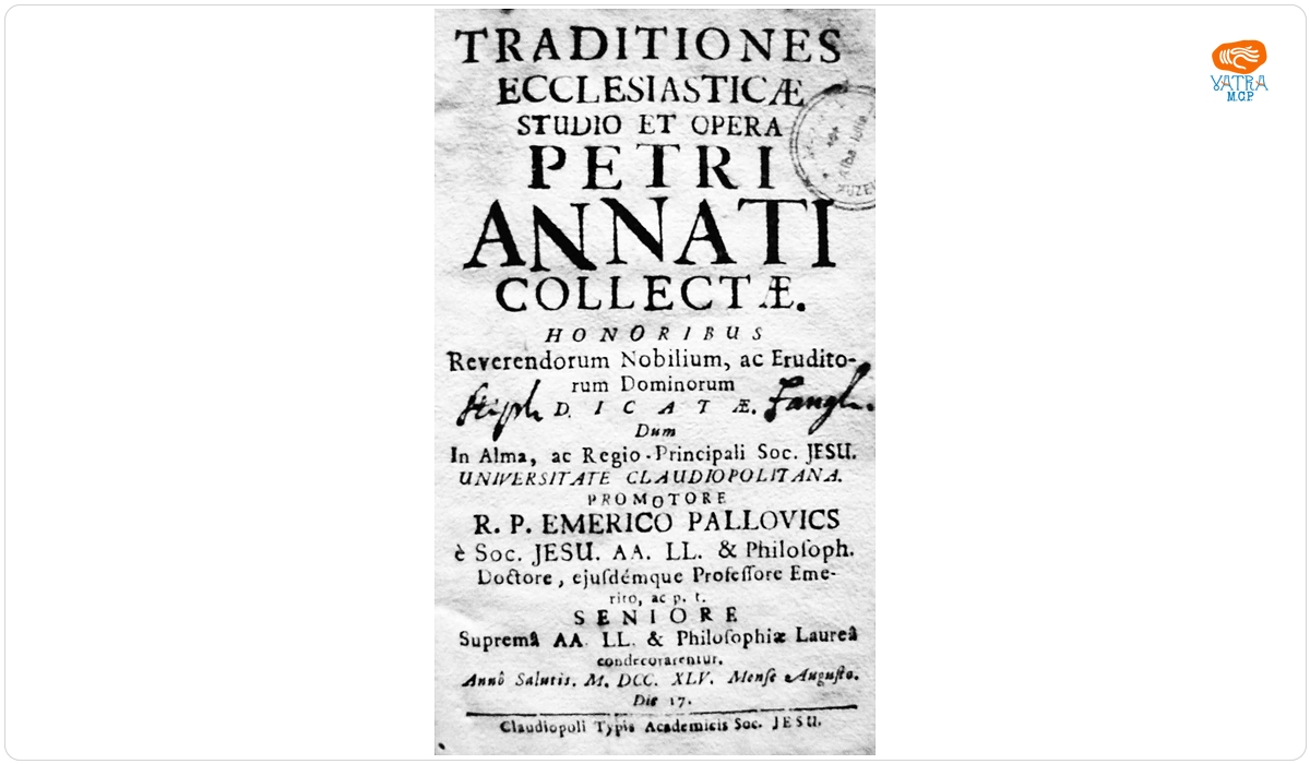Traditiones Ecclesiasticae studio et opera Petri Annati collectae