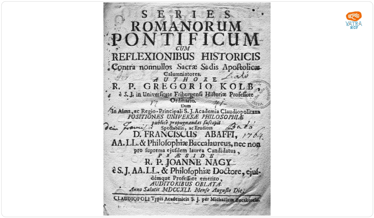 Series Romanorum pontificum cum reflexionibus historicis