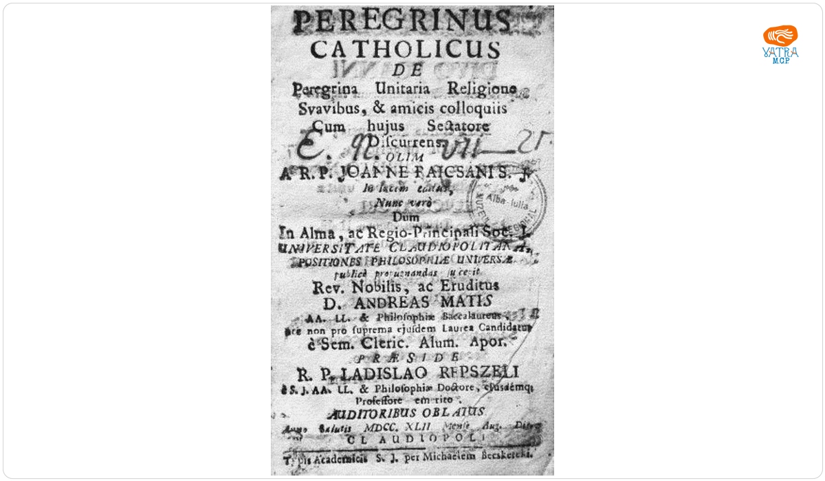 Peregrinus Catholicus de peregrina unitaria religione