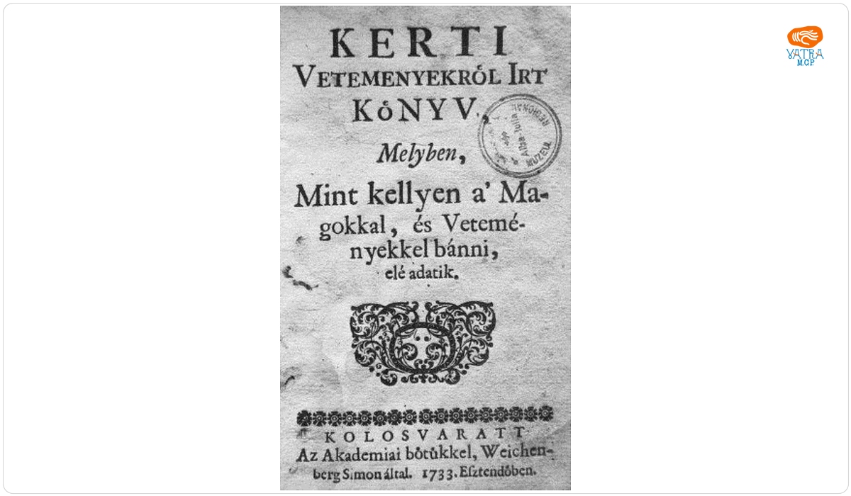 Kerti Veteményekről irt Kőnyv