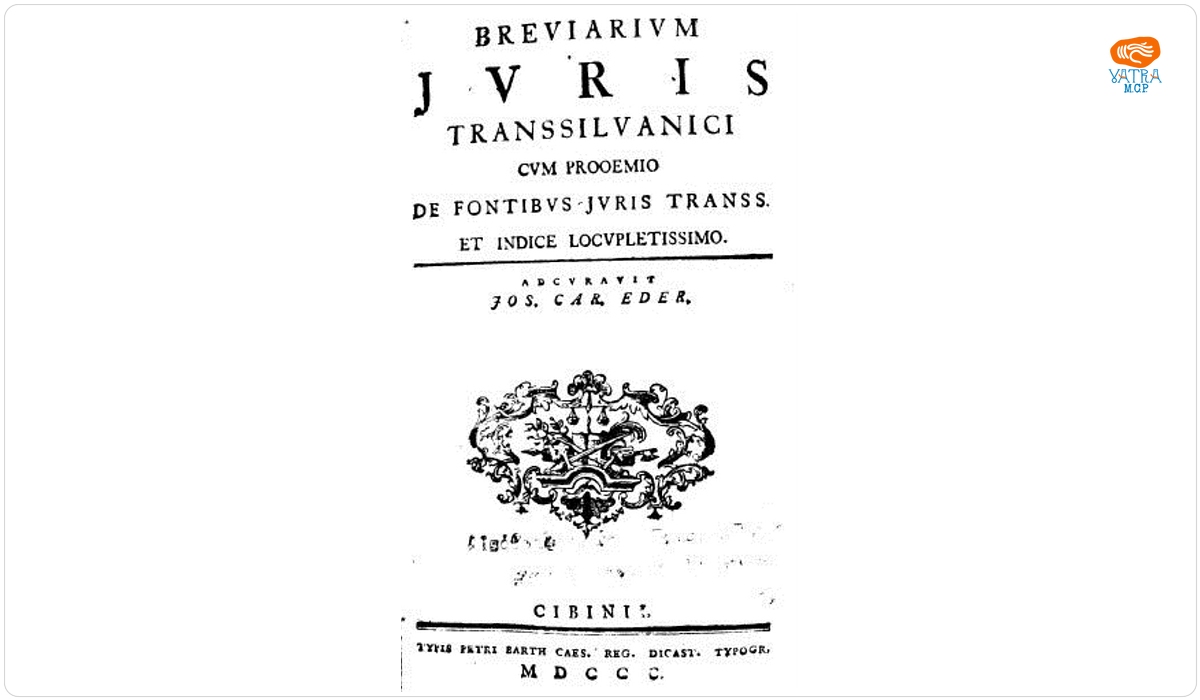 Joseph Carol Eder — Breviarum Juris Transsilvanici cum proemio de fontibus Juris Transs.