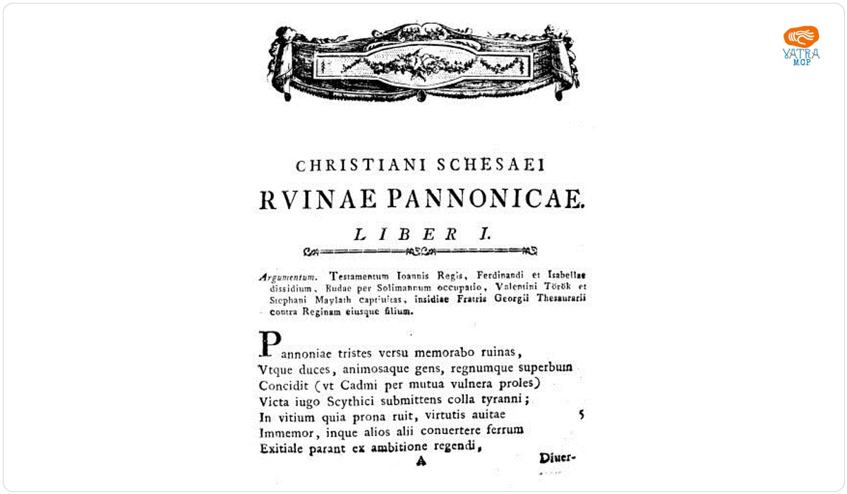 Schesaei Christiani Saxonis Transylv. Ruinae Panonicae Libri quator