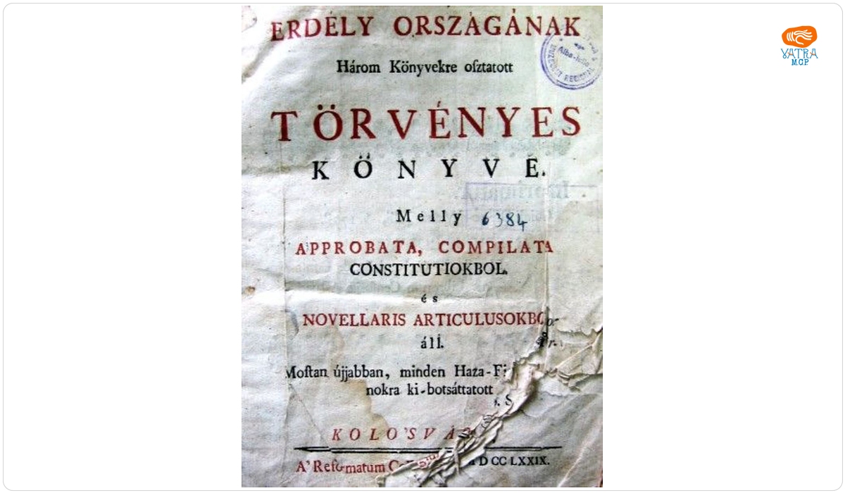 Erdély országának Három könyvekre osztatott törvényes könyve
