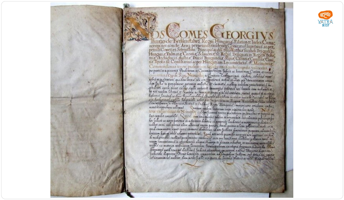 Comitele Georgius Thurzo de Bethlenfalva, palatin al regatului Ungariei confirmă statutele orașului Mintțiu(Nemethy) adoptate de oraș în 12 martie 1514.