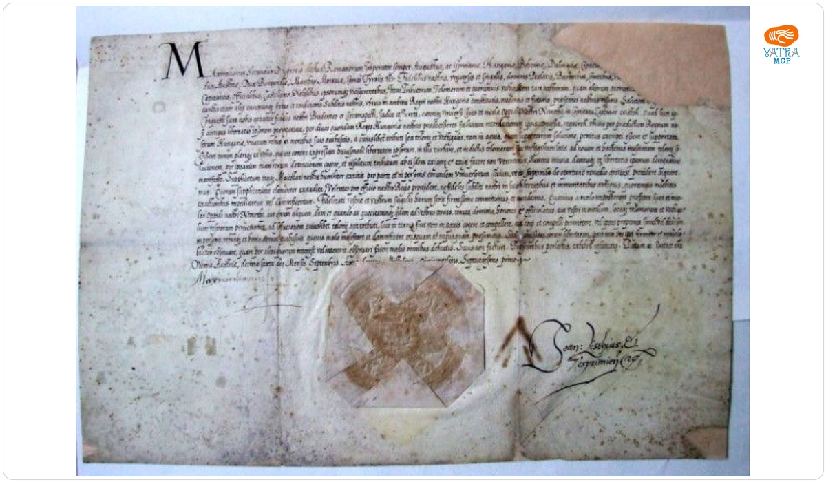 Împăratul Maximilian al II-lea( 1564-1576) confirmă vechile privilegii acordate orasului Mințiu de predecesorii săi, regii din trecut ai Ungariei.