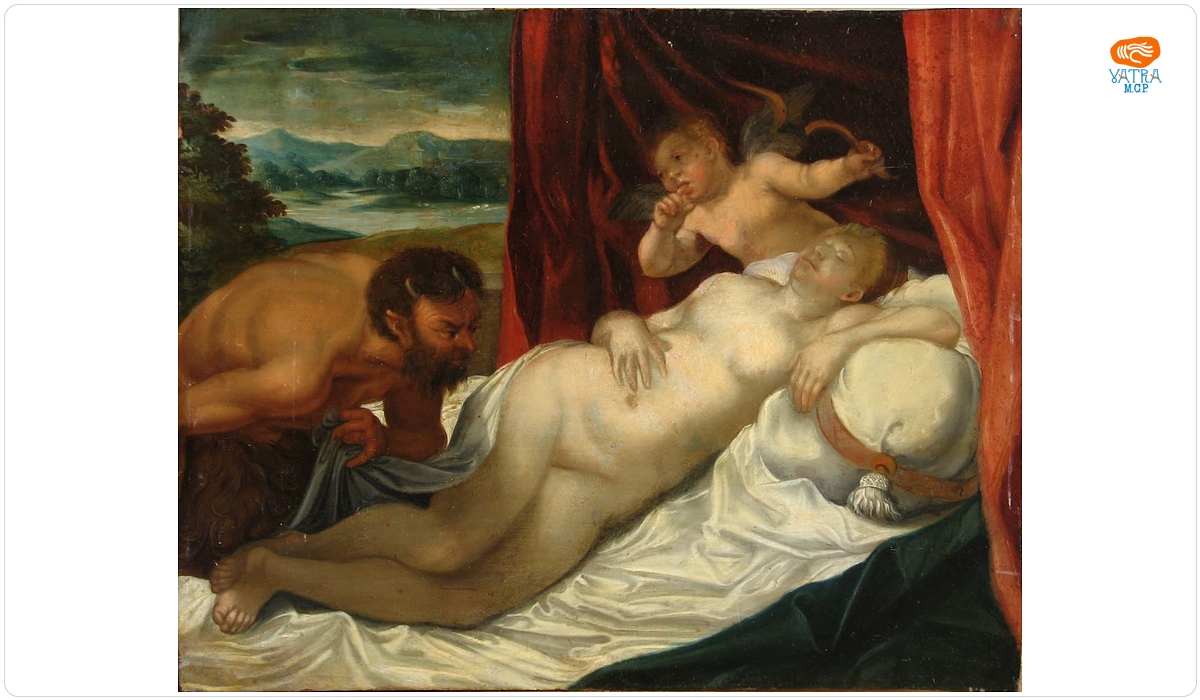 Venus dormind pândită de Pan