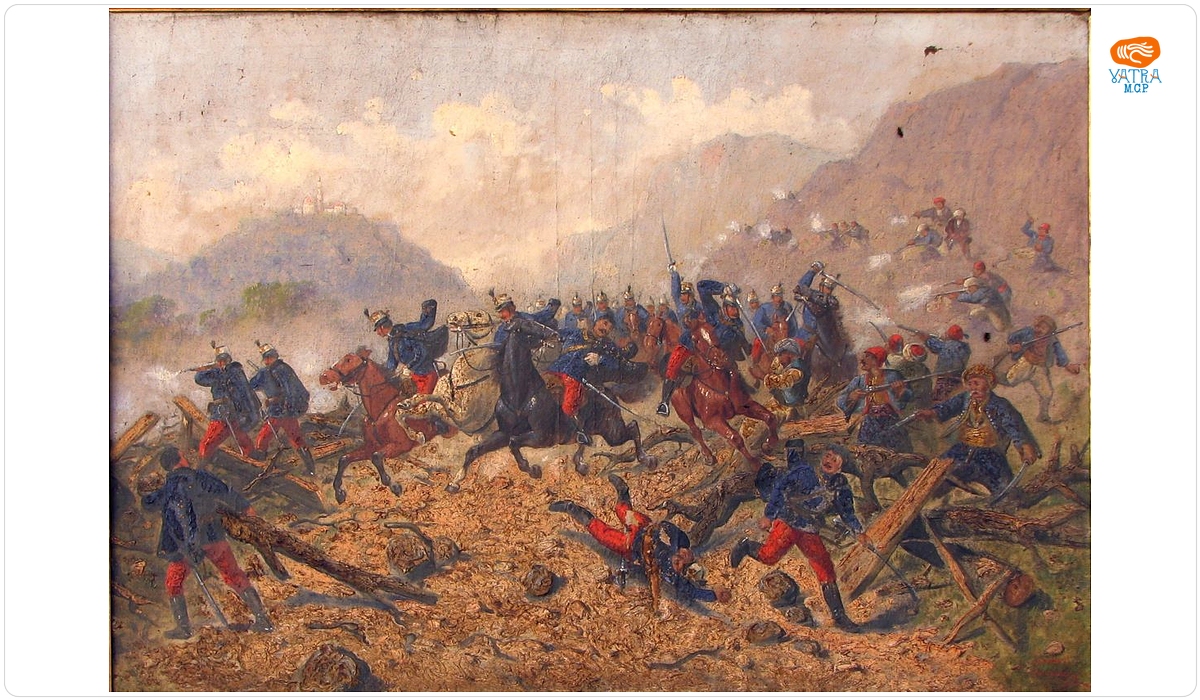 Atac turcesc asupra unui escadron de husari în Bosnia (în Reg. Inv.: Cavalerie atacată de turci)