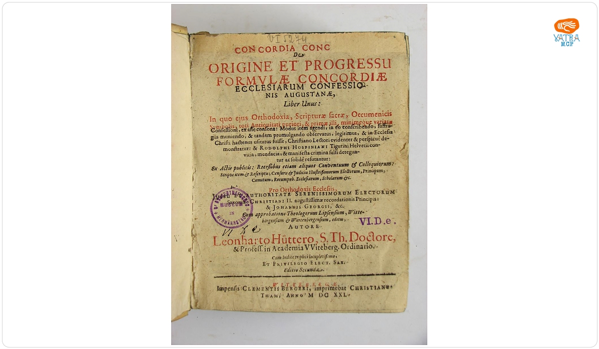 Concordia concors De origine et progressu Formulae Concordiae ecclesiarum Confessionis Augustanae …
