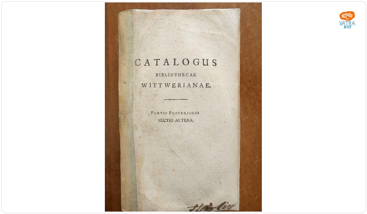 CATALOGUS BIBLIOTHECAE WITTWERIANAE. PARS POSTERIORIS SECTIO ALTERA