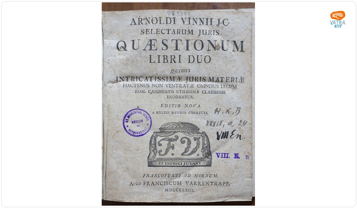 Selectarum juris quaestionum libri duo quibus intricatissime juris materiae hactenus non ventilatae omnibus legum rom. candidatis utilissimae clarissime enodantur