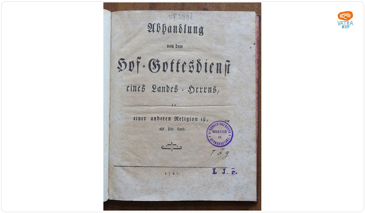 Abhandlung von dem Hof=Gottesdienst eines Landes=Herrns, so einer anderen Religion ist, als sein Land