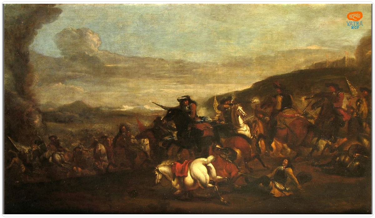 Georg Philipp Rugendas — Luptă de cavalerie; pandant: După luptă