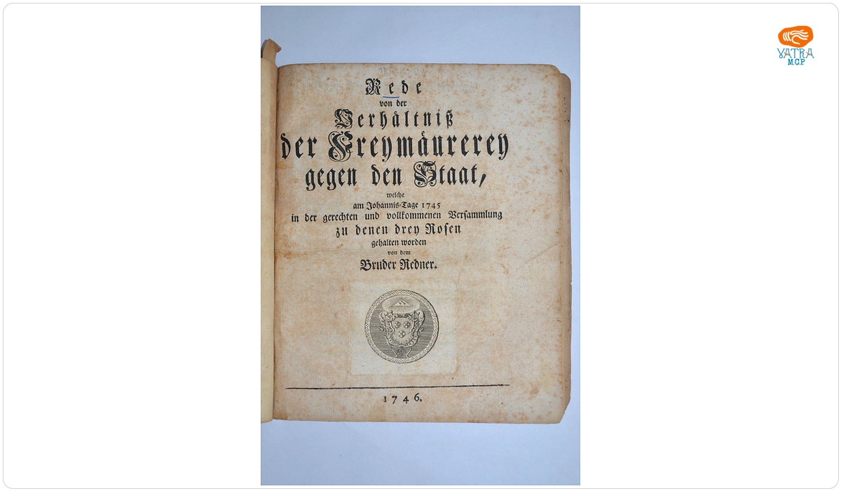 Rede von der Verhaeltniss der Freymaeurerey gegen den Staat
