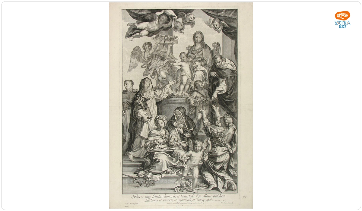 Madonna del Rosario; în registrul inventar: „Adorarea Maicii Domnului”