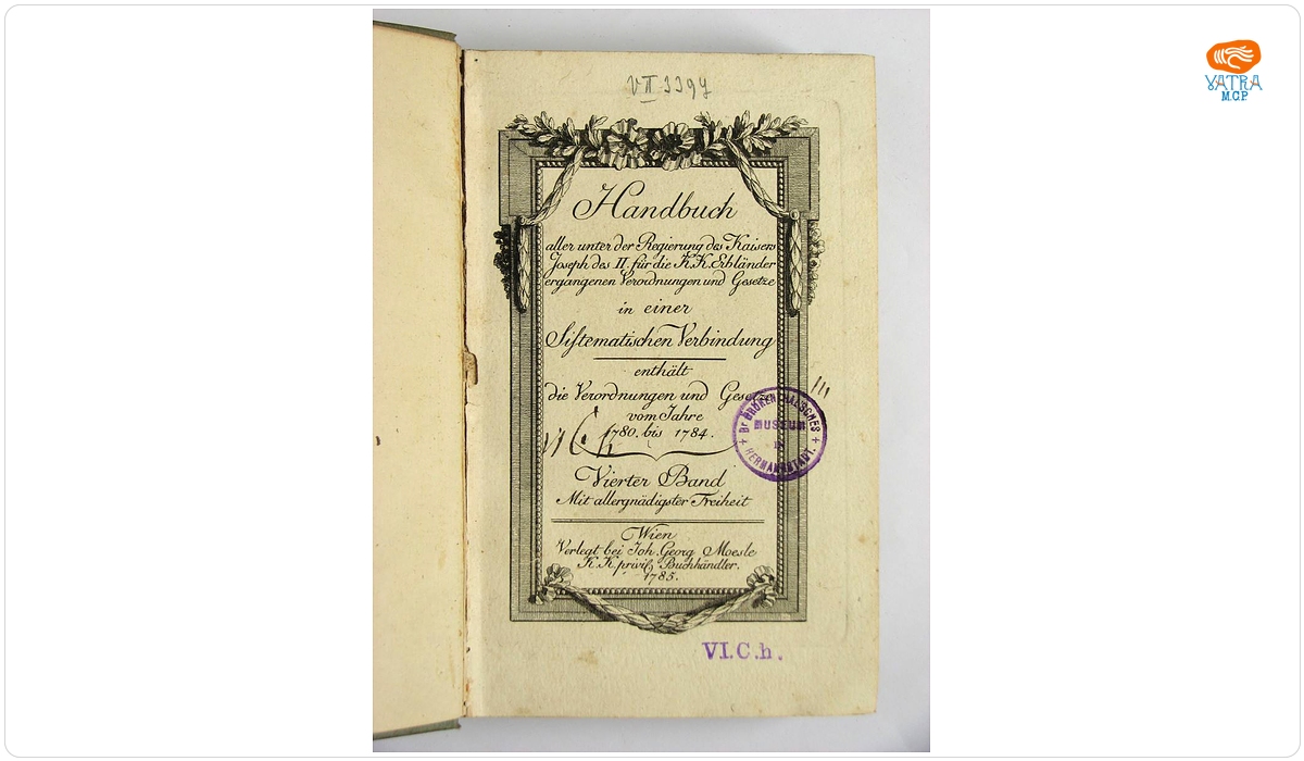 Handbuch aller unter der Regierung des Kaisers Joseph des II fuer die K K Erblaender...