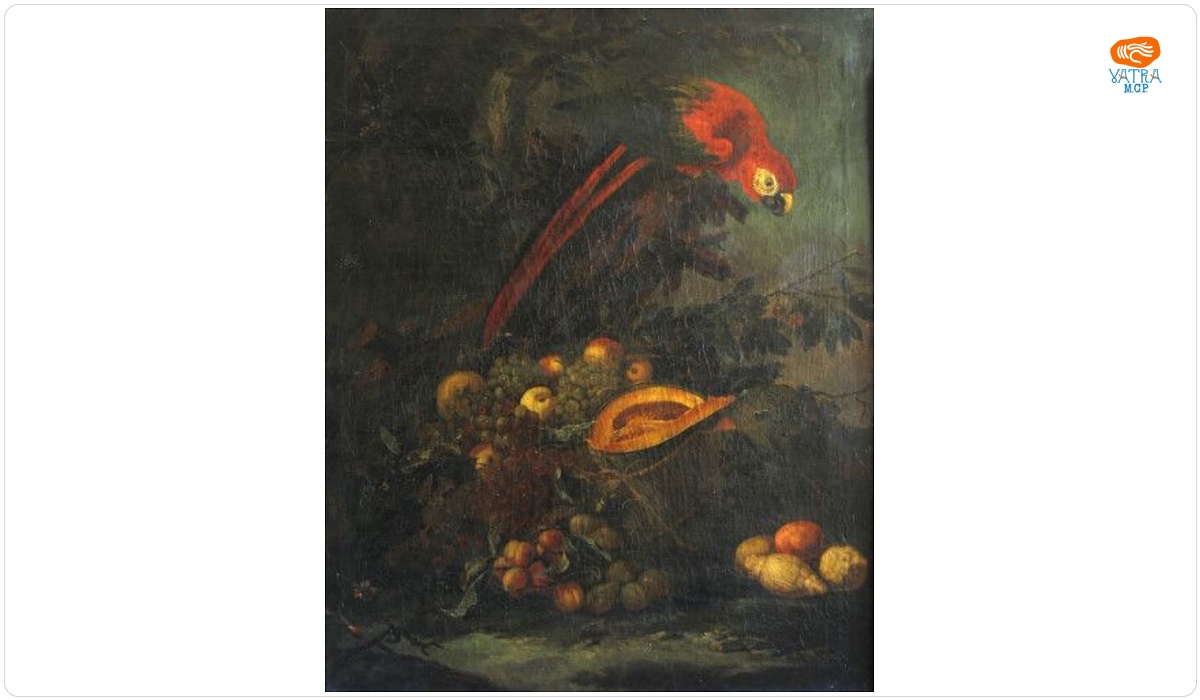 Paulus de Vos — Fructe și papagal roșu