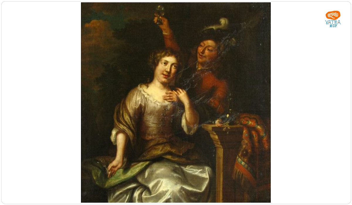 Caspar Netscher — Pereche tânără