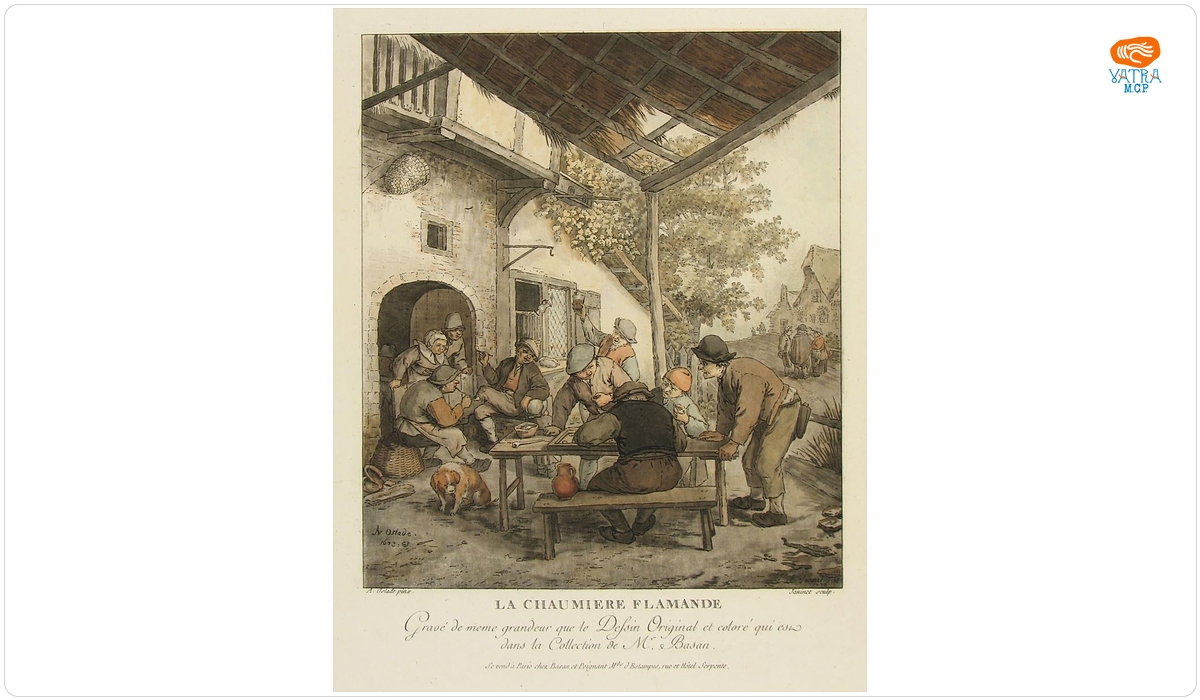 Janinet, Jean François; (SC.); Ostade, Adriaen van; (PX.); Basan, François; (EX.) — La Chaumière flamande