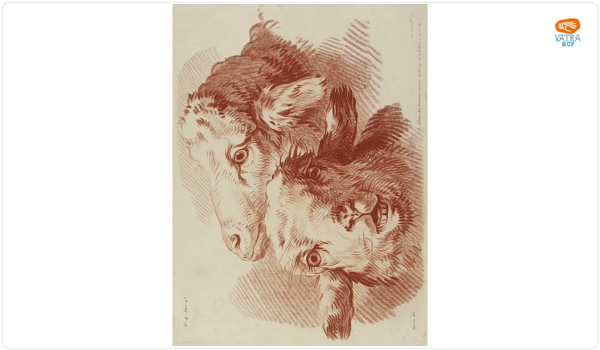 Demarteau, Gilles; (SC.); (EX.); Huet, Jean Baptiste; (INV.); (DEL.) — Capete de oi; în registrul inventar: „Gravuri cu animale”