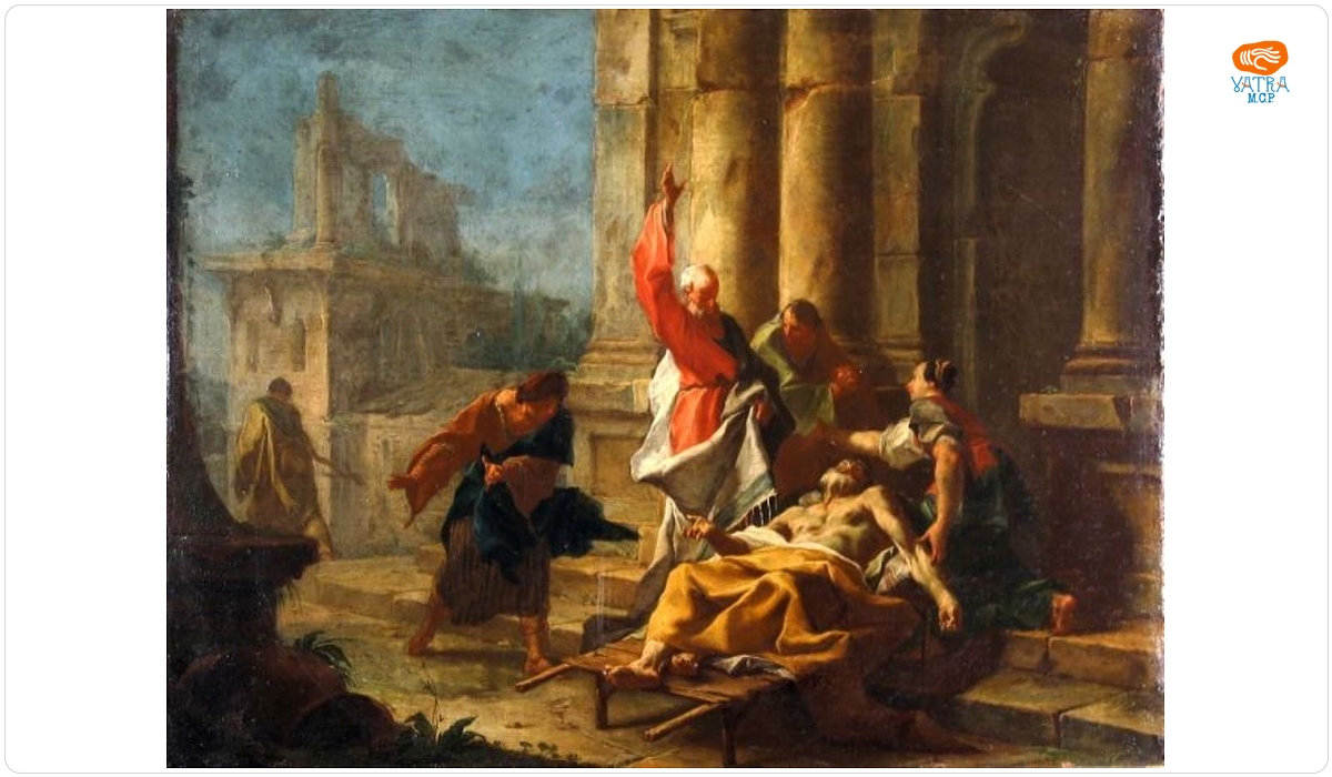 Paul Troger — Sântul Petru tămăduind un bolnav; pandant: Socrate în închisoare