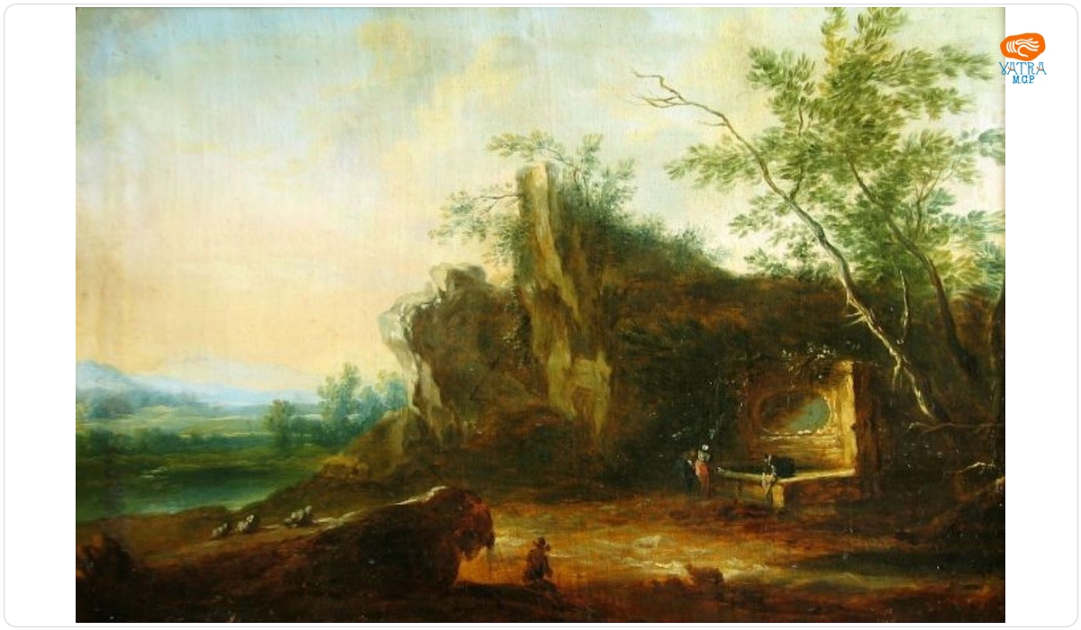 Christian Hülfgott Brand — Peisaj cu fântână
