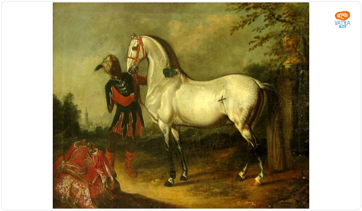 Johann Georg von Hamilton — Cal bălan cu un harap