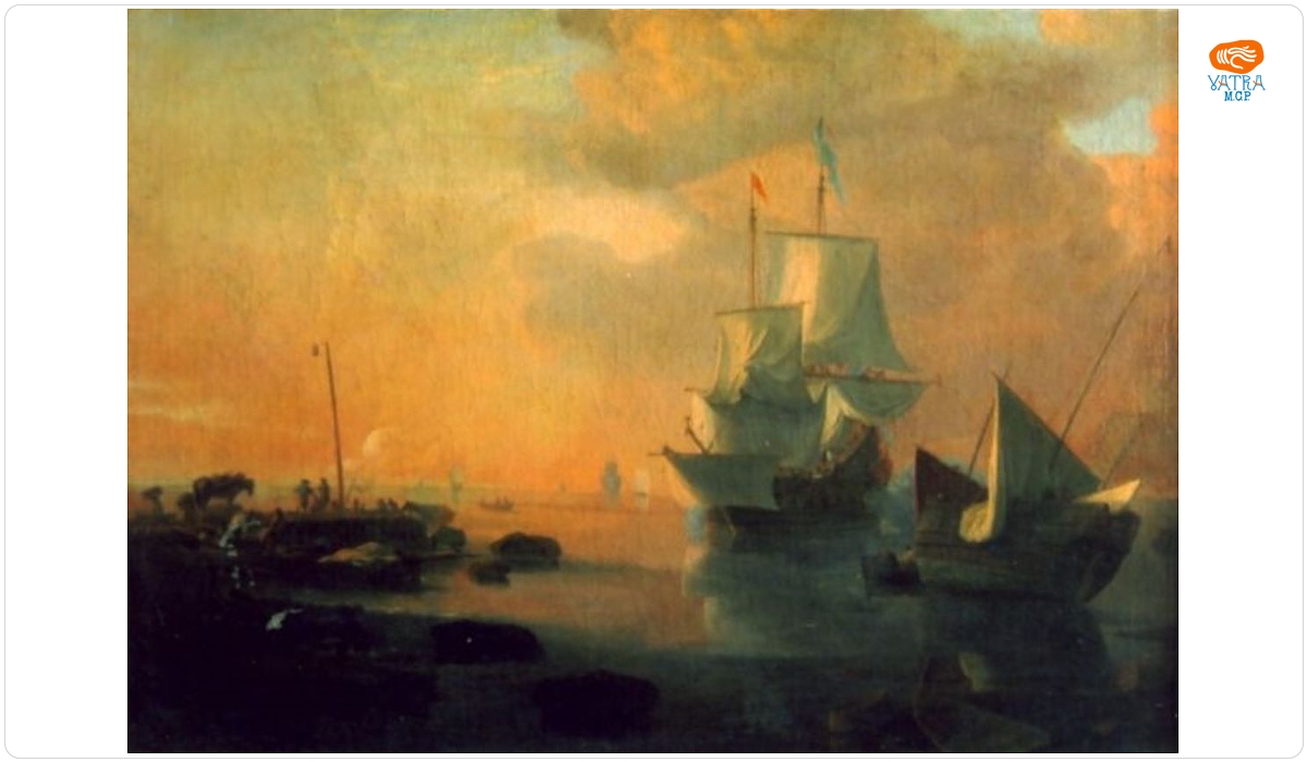 Port maritim la răsăritul soarelui