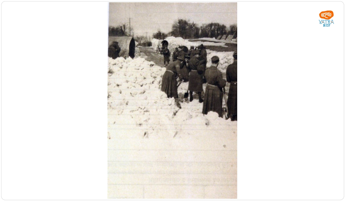 Deszăpezirea Șoselei de la Strunga-Iași în aprilie 1944