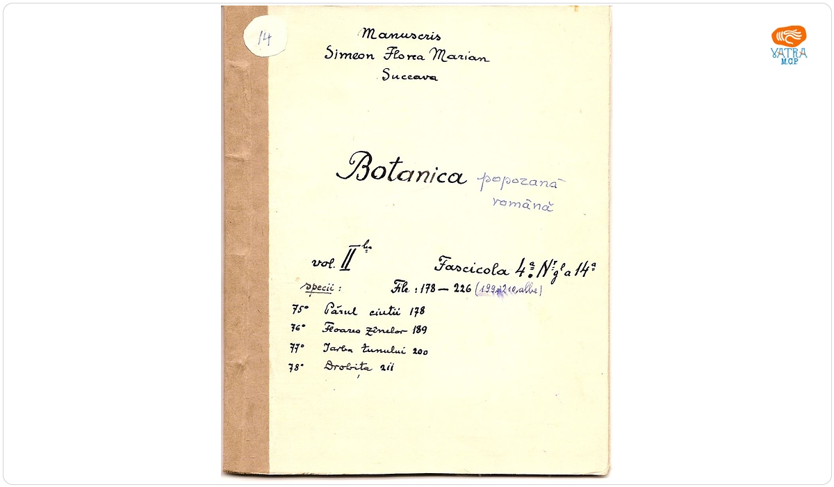 Botanica poporană română (vol. II, fasc. 4); Specii: Părul ciutii, Floarea zînelor, Iarba trenului, Drobița