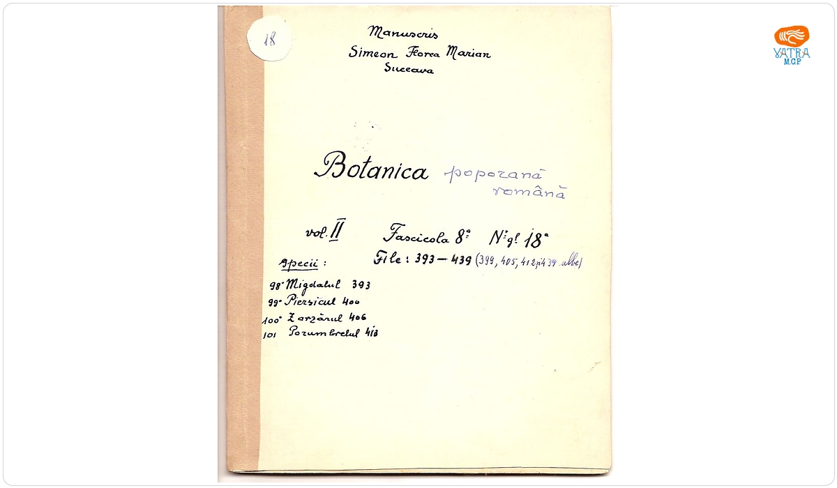 Botanica poporană română (vol. II, fasc. 8); Specii: Migdalul, Piersicul, Zarzărul, Porumbrelul