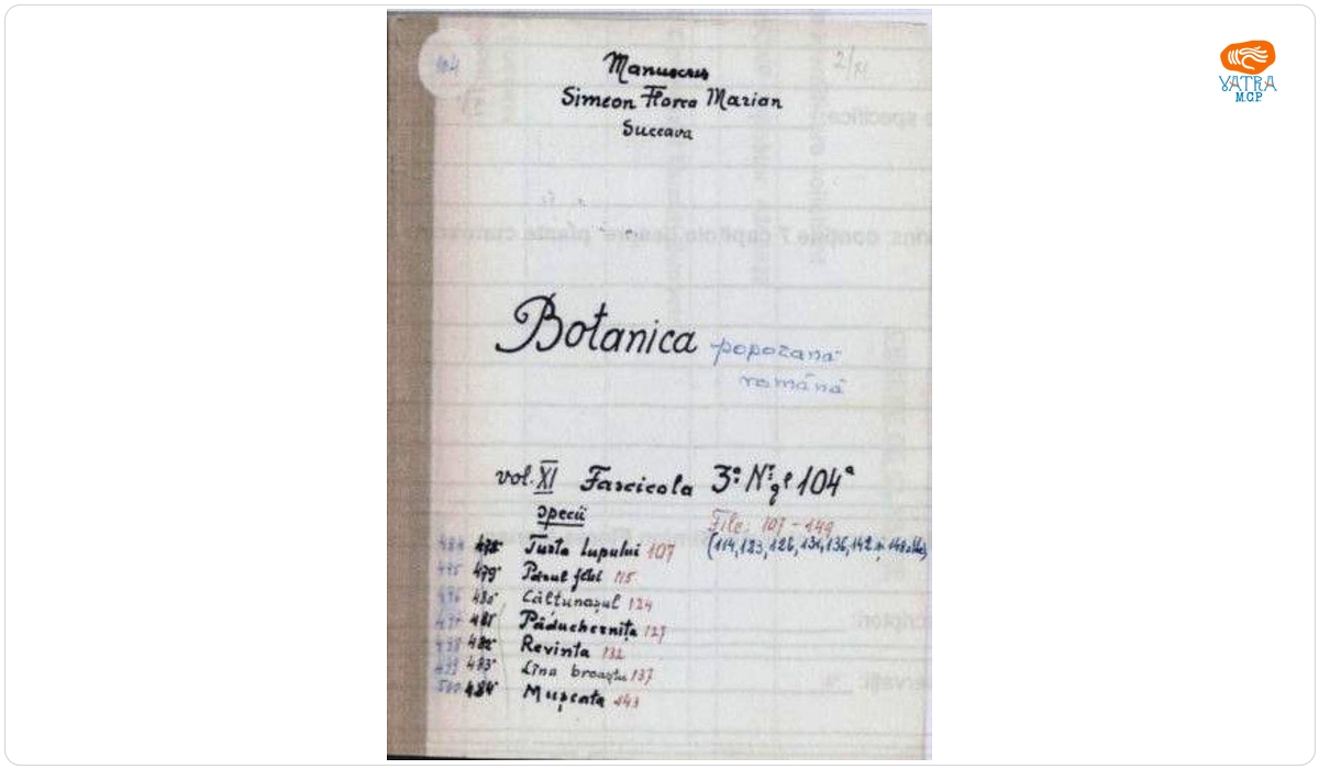 Botanica poporană română vol. XI, fascicola 3 specii: Turta lupului, Părul fetei, Călțunașul, Păduchernița, Revinta, Lîna broaștei, Mușcata