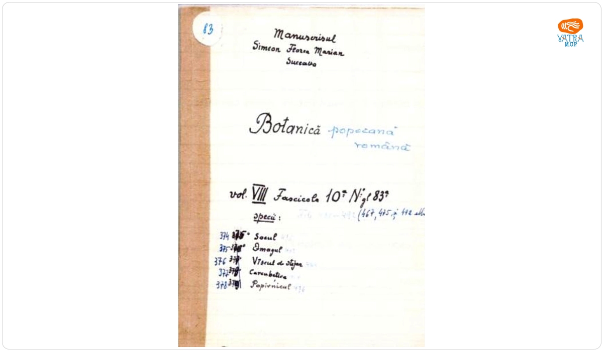 Botanică poporană: vol. VIII, fascicola 10: specii: Socul, Omagul, Vîscul de stejar, Curcubețica, Popivnicul